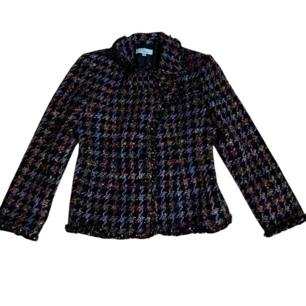 Vintage Designs by Seymour‎ Women's Multicolor Tweed Blazer Jacket Classic Retro